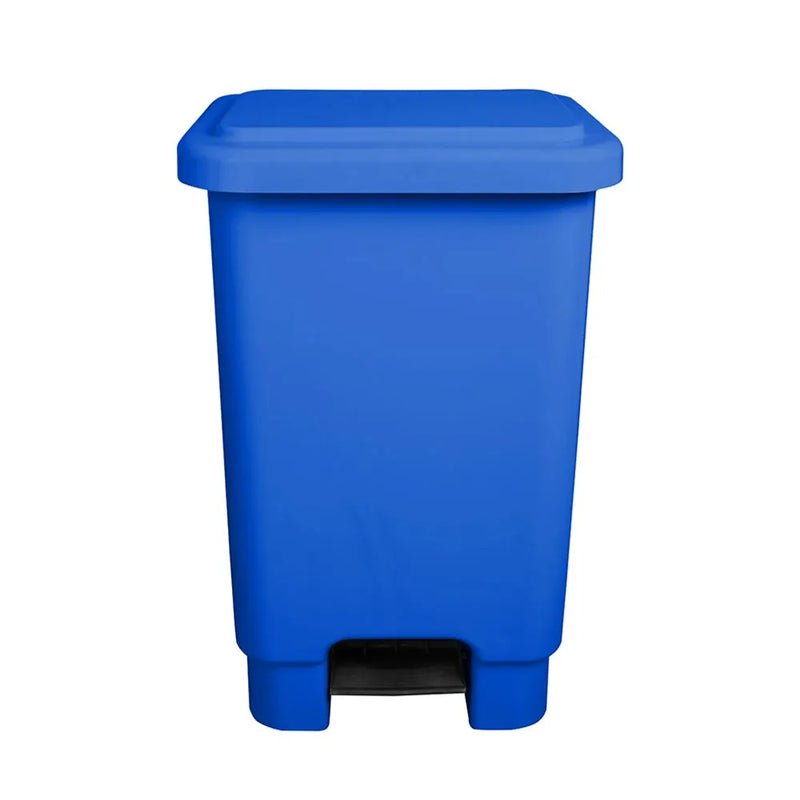 Lixeira Plástica Retangular 15 litros Azul Com Pedal